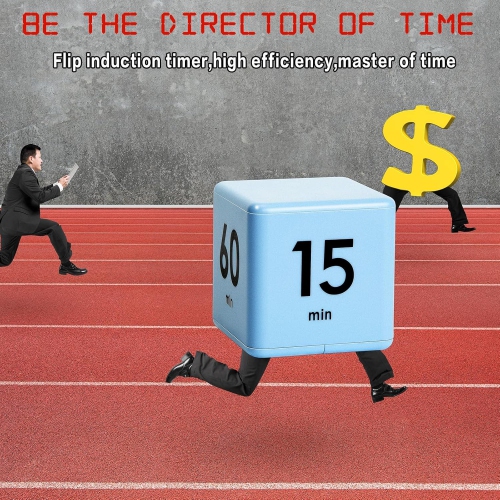 Timer block for ADHD productivity exercise gravity sensing flip kitchen desktop timer for study time countdown management setting 15 20 30 60 minutes