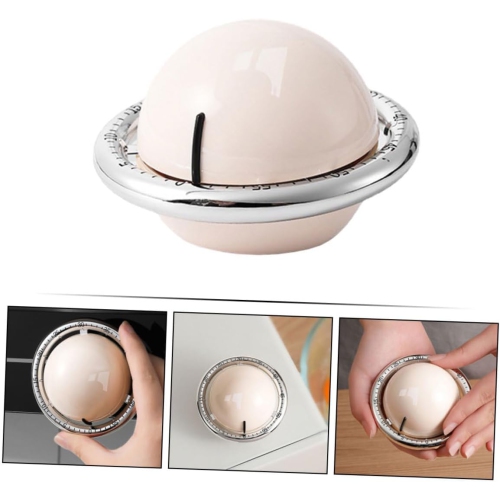 Digital mechanical kitchen timer, durable ABS manual kitchen timer, magnetic timer time manager - white