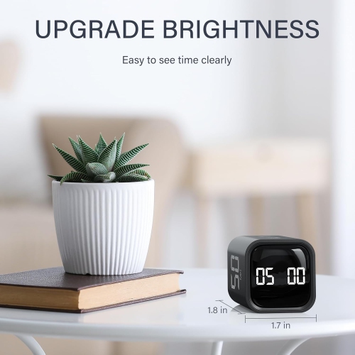 Gravity sensor timer, visual kitchen timer, electronic countdown timer, student time reminder - black