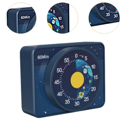 Visual timer decorative and convenient countdown timer for kitchen table adults - dark blue