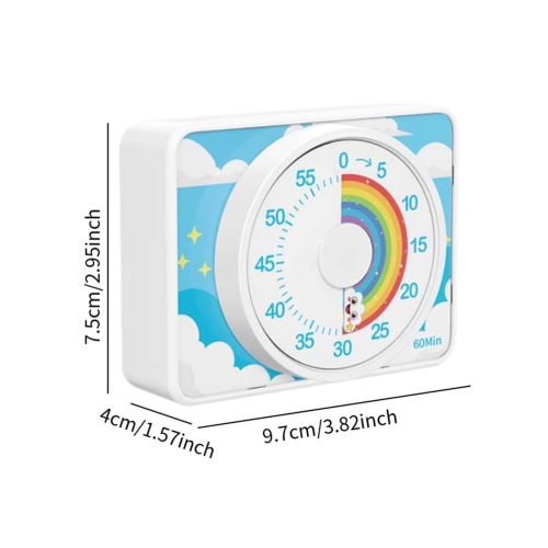 Visual timer decorative and convenient countdown timer for kitchen table adults - white