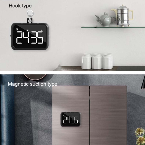 Grand écran rechargeable LCD de LED alarme de rappel de minuterie électronique réveil réveil minuterie de cuisson de cuisine - rose