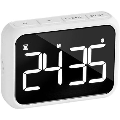 GREEN SCENIC  Rechargeable Large Screen Led Lcd Electronic Timer Reminder Alarm Clock Kitchen Baking Countdown Timer Timer - In White