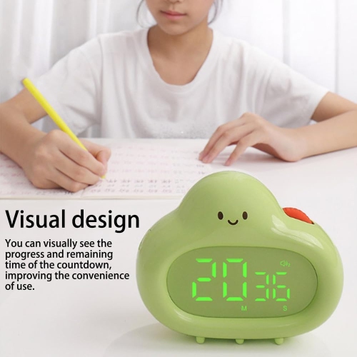 Visual timer, pear-shaped alarm clock, cute digital timer with forward and backward timing function, suitable for home, bedroom, kitchen, yoga,