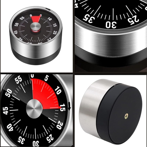 Visual timer kitchen machine timer learning children's kitchen reminder magnetic cooking stopwatch alarm clock - black