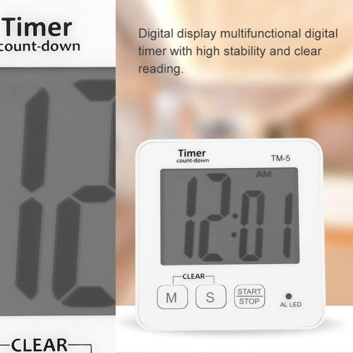 Timer, ABS material, durable, clear reading, high stability. Kitchen timer, convenient and practical digital timer, excellent workmanship