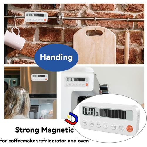 Timer baking time digital timer digital student timer with magnetic stand alarm clock student white plastic magnetic - B