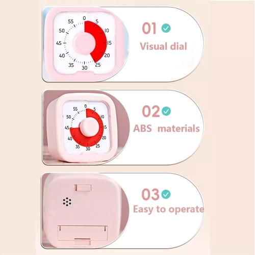 Timer self-discipline artifact learning visual timer time manager alarm clock - pink