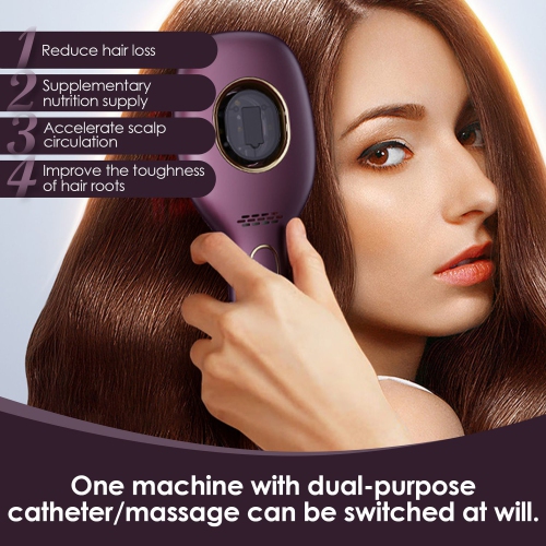 Peigne de massage vibrant pour cuir chevelu, peigne de soins pour les cheveux lisses rouge et bleu, peigne d'introduction pour l'huile capillaire