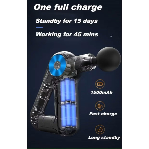 Handheld Electric Massage Gun, USB Rechargeable Portable Massager for Relief of Back, Leg, Neck Pain, With 9 Massage Heads