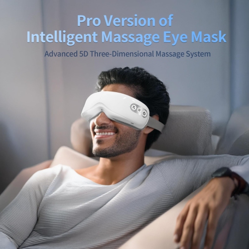 Airbag Eye Massager with Bluetooth, USB Charging Portable Eye Hot Compress Eye Mask for Relieving Eye Fatigue and Relaxing Body and Mind
