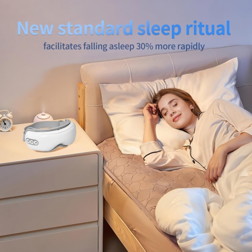 Airbag Eye Massager with Bluetooth, USB Charging Portable Eye Hot Compress Eye Mask for Relieving Eye Fatigue and Relaxing Body and Mind