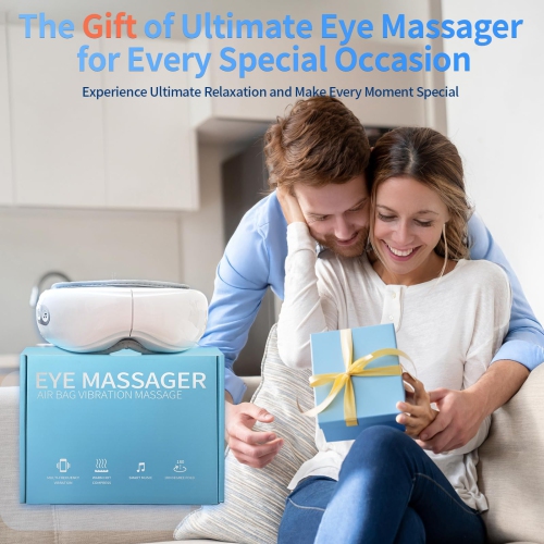 Airbag Eye Massager with Bluetooth, USB Charging Portable Eye Hot Compress Eye Mask for Relieving Eye Fatigue and Relaxing Body and Mind