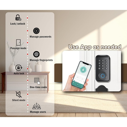 Authentication Password Magnetic Card Fingerprint Smart Lock Mobile Unlock Smart Keyless Entry Door Lock Smart Lock Wi-Fi Bolt with Touch Screen