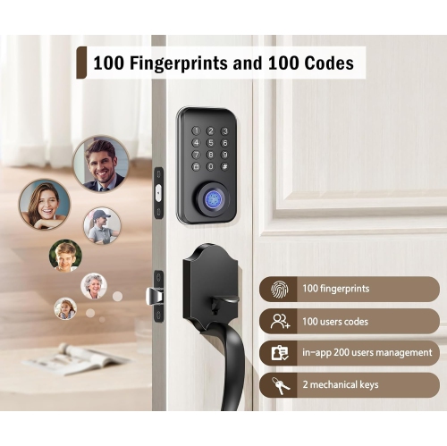 Authentication Password Magnetic Card Fingerprint Smart Lock Mobile Unlock Smart Keyless Entry Door Lock Smart Lock Wi-Fi Bolt with Touch Screen