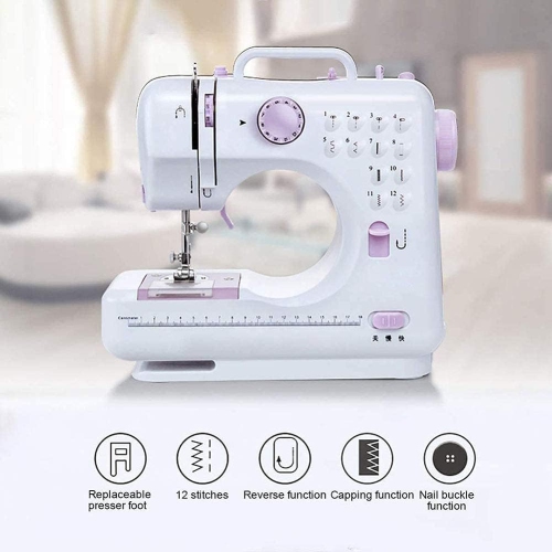Machine à coudre électrique Machine à coudre domestique portable pour débutants Machine à masser à bras libre adaptée à la machine à coudre portative