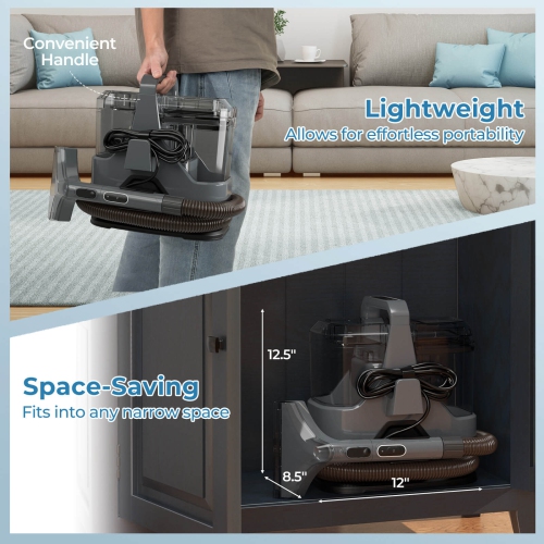 Costway Carpet Cleaner Machine with Water Spray 15Kpa Powerful Suction Dual Water Tank