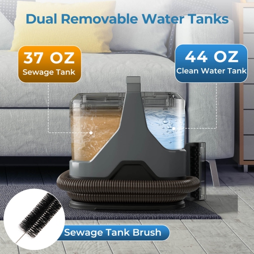 Costway Carpet Cleaner Machine with Water Spray 15Kpa Powerful Suction Dual Water Tank