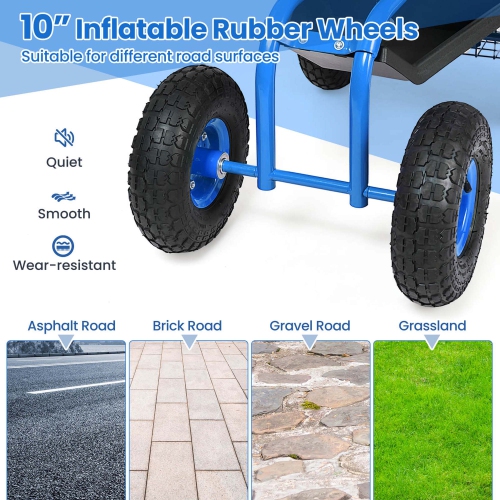 Costway Rolling Tray Gardening Planting with Work Seat Garden Cart