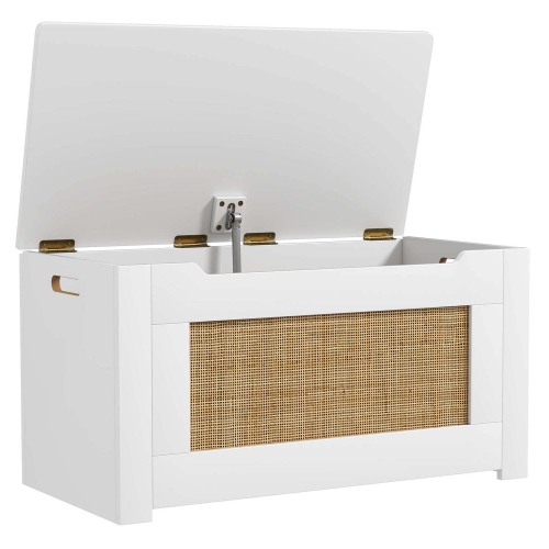 Coffre à jouets en rotin de 31,5&nbsp;po pour enfants de Costway avec couvercle rabattable et charnière de sécurité