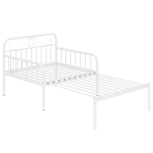 COSTWAY  Metal Daybed Extendable Daybed to Twin Size Bed Heavy Duty Slats Support Sofa Bed Black/white