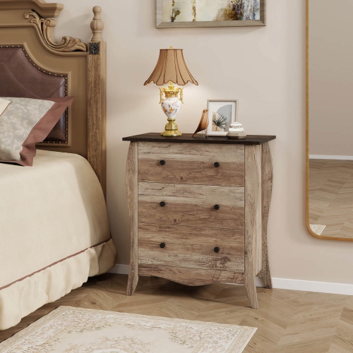 Commode à tiroirs de 30&nbsp;po 1/2 PCS de Costway avec 3 tiroirs en tissu pliants et trousse antibasculement