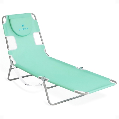 OSTRICH  Chaise Lounge, Portable Facedown Beach Camping Pool Tanning Chair In Teal