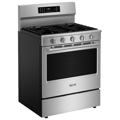 Maytag 30" 5.0 Cu. Ft. Fan Convection 5-Burner Freestanding Gas Air Fry Range - Stainless Steel