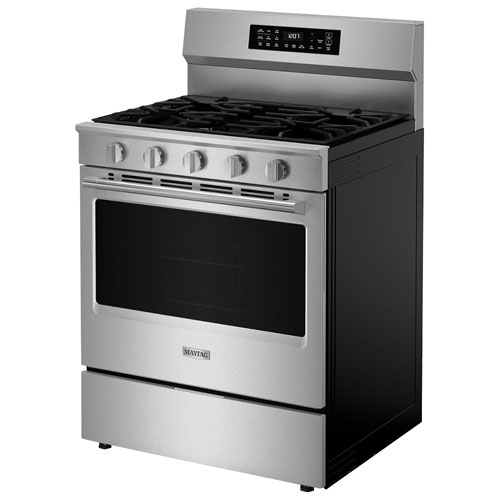 Maytag 30" 5.0 Cu. Ft. Fan Convection 5-Burner Freestanding Gas Air Fry Range - Stainless Steel