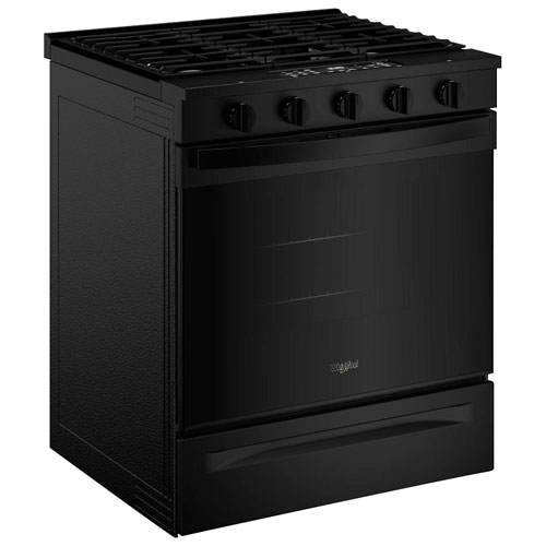 Cuisinière à gaz encastrable à 5 brûleurs avec convection à ventilateur 5 pi³ 30 po de Whirlpool - Noir