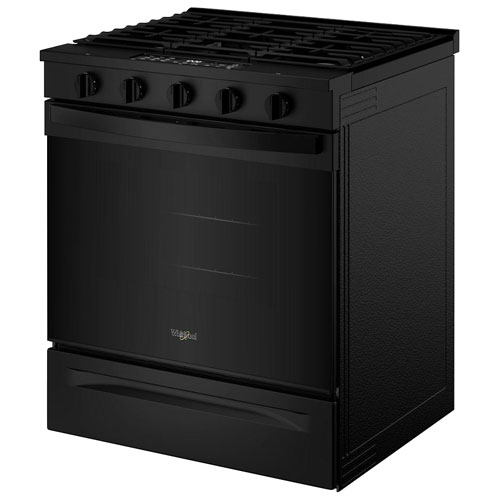 Cuisinière à gaz encastrable à 5 brûleurs avec convection à ventilateur 5 pi³ 30 po de Whirlpool - Noir