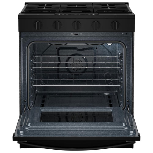 Cuisinière à gaz encastrable à 5 brûleurs avec convection à ventilateur 5 pi³ 30 po de Whirlpool - Noir