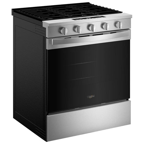 Whirlpool 30" 5.0 Cu. Ft. Fan Convection 5-Burner Slide-In Gas Range - Stainless Steel