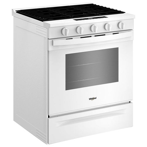 Whirlpool 30" 5.0 Cu. Ft. Fan Convection 5-Burner Slide-In Gas Range - White