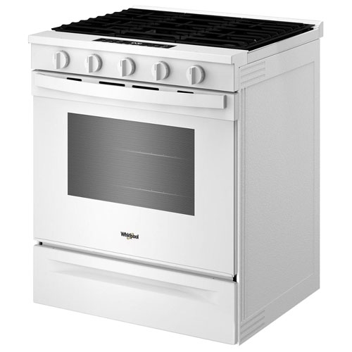 Whirlpool 30" 5.0 Cu. Ft. Fan Convection 5-Burner Slide-In Gas Range - White