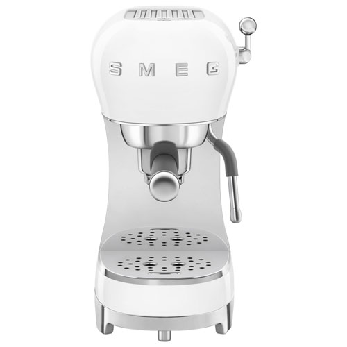 Smeg 50's Style Manual Espresso Machine with 15 Bar Pressure - White