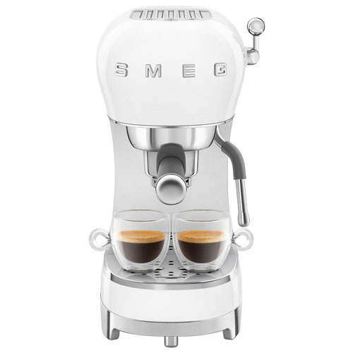 Smeg 50's Style Manual Espresso Machine with 15 Bar Pressure - White