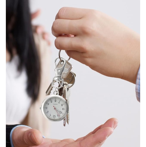 1pc Fob Watch Nurses Watch Simple Metal Nurses Fob Watch Quartz Pocket Watch with Key Buckle Delicate Watch