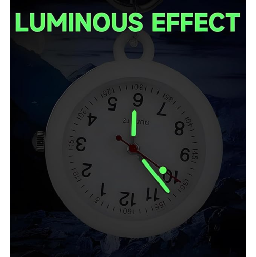 1pc Fob Watch Nurses Watch Simple Metal Nurses Fob Watch Quartz Pocket Watch with Key Buckle Delicate Watch