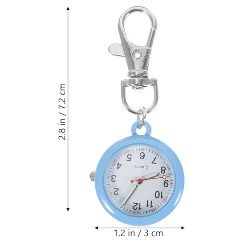 1pc Fob Watch Nurses Watch Simple Metal Nurses Fob Watch Quartz Pocket Watch with Key Buckle Delicate Watch