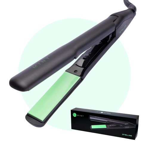 MINT STELLAR CERAMIC 1.25" FLAT IRON AND CURLER 2 IN 1