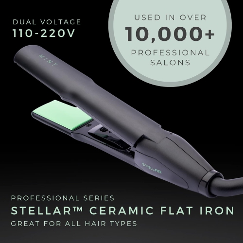 MINT STELLAR CERAMIC 1.25" FLAT IRON AND CURLER 2 IN 1
