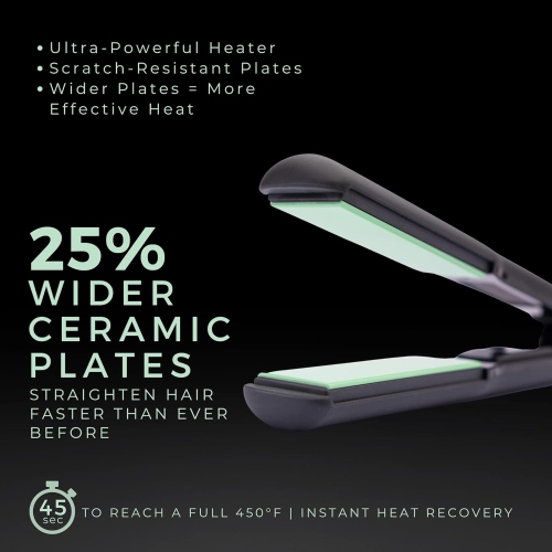 MINT STELLAR CERAMIC 1.25" FLAT IRON AND CURLER 2 IN 1