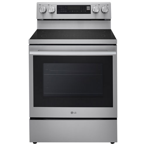 LG 30" 6.3 Cu. Ft. True Convection 5-Element Freestanding Electric Air Fry Range - Stainless Steel