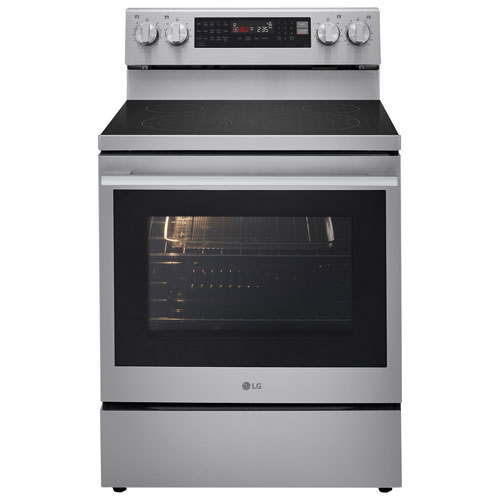 LG 30" 6.3 Cu. Ft. True Convection 5-Element Freestanding Electric Air Fry Range - Stainless Steel