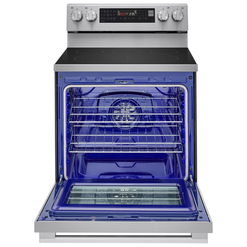 LG 30" 6.3 Cu. Ft. True Convection 5-Element Freestanding Electric Air Fry Range - Stainless Steel