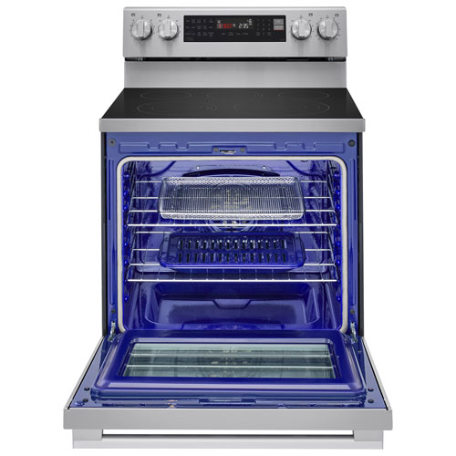 LG 30" 6.3 Cu. Ft. True Convection 5-Element Freestanding Electric Air Fry Range - Stainless Steel