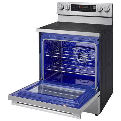 LG 30" 6.3 Cu. Ft. True Convection 5-Element Freestanding Electric Air Fry Range - Stainless Steel
