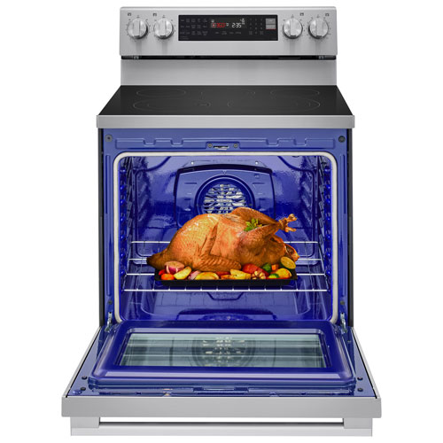 LG 30" 6.3 Cu. Ft. True Convection 5-Element Freestanding Electric Air Fry Range - Stainless Steel