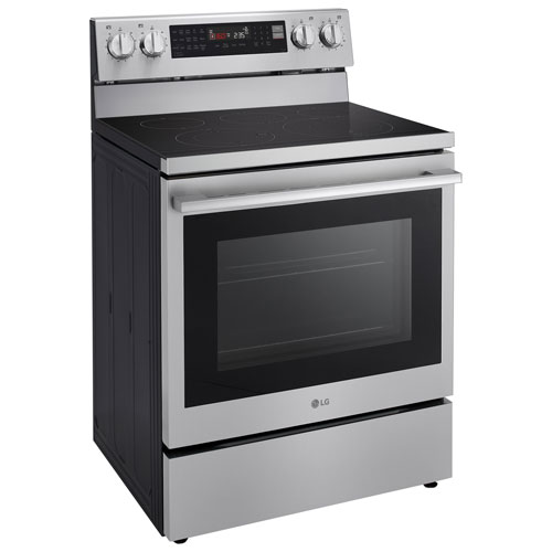 LG 30" 6.3 Cu. Ft. True Convection 5-Element Freestanding Electric Air Fry Range - Stainless Steel